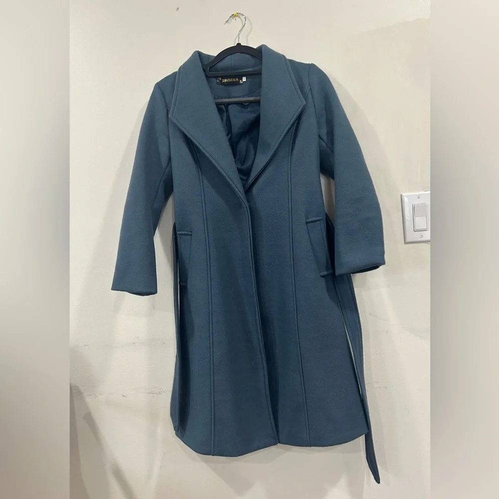 Women’s coat gray/blue color size M - Picture 3 of 7